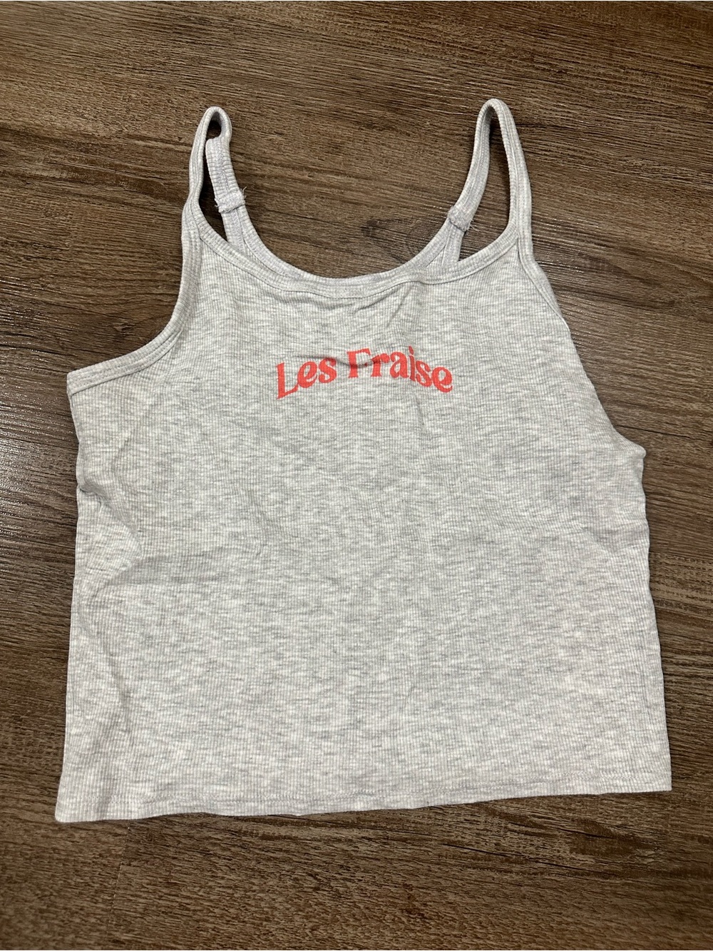 Cotton On Light Gray Ribbed Camisole with Coral Logo